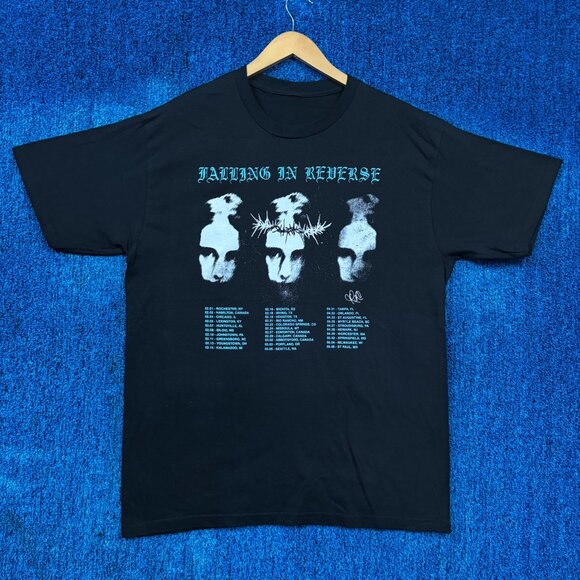 Falling in Reverse Tour Dates & Stops Metalcore Band Tee L - Picture 1 of 4